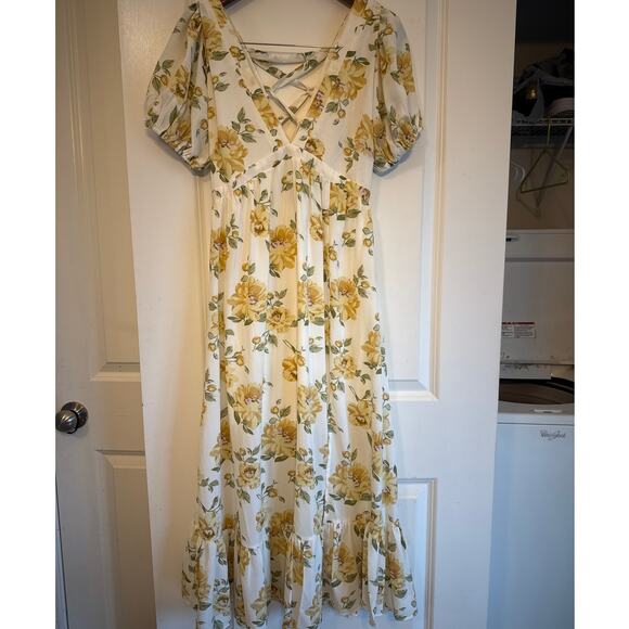 Mahelie One & Only Floral Lace-Up Back Midi Maxi Dress Small πΌπ€ - Picture 5 of 7